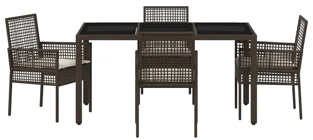 Conjunto de Jantar para Jardim 5 pcs Castanho 150 x 90 x 75 cm
