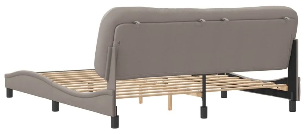 Cama sem colchão 180x200 cm tecido castanho-acinzentado