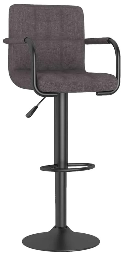 Bancos de bar 2 pcs tecido cinzento-acastanhado