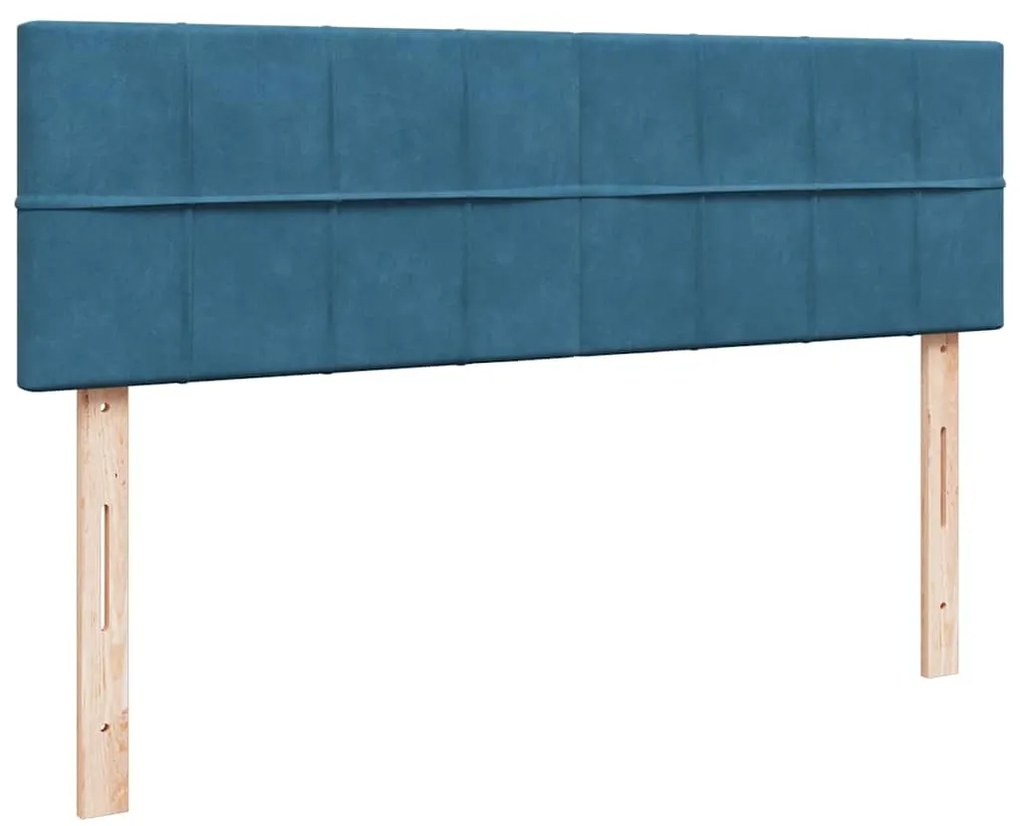 Estrutura de cama otomana com colchão 140x200 cm azul escuro