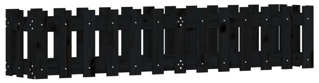 Canteiro elevado c/ design cerca 150x30x30cm pinho maciço preto