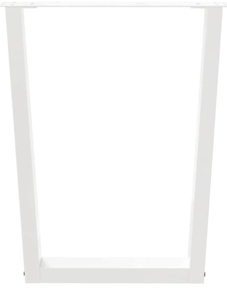 Pernas para mesa de jantar em V 3 peças, branco, 70x(72-73,3) cm, aço