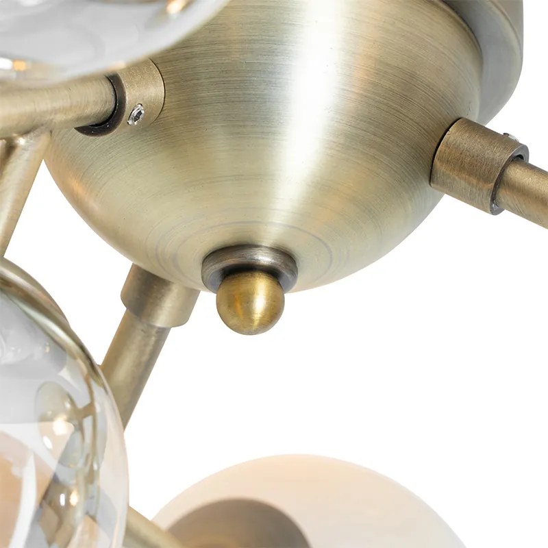 Plafon Inteligente Bronze com Vidro Âmbar 12-Luzes Incl. Zigbee G9 - Bianca