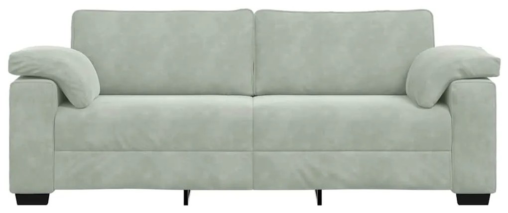 Sofá de 3 lugares 178 cm veludo cinzento-claro