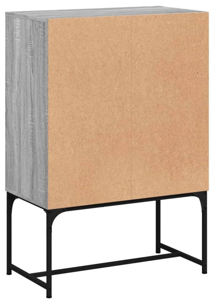 Armário de apoio c/ portas de vidro 69x37x100 cm cinza sonoma