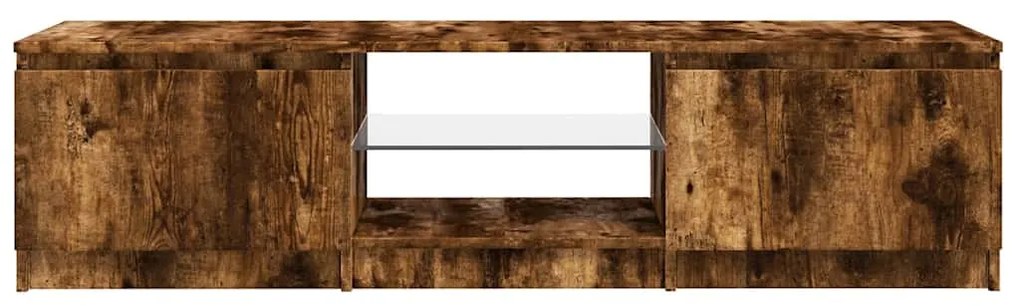 Móvel de TV com luzes LED 140x40x35,5 cm carvalho fumado