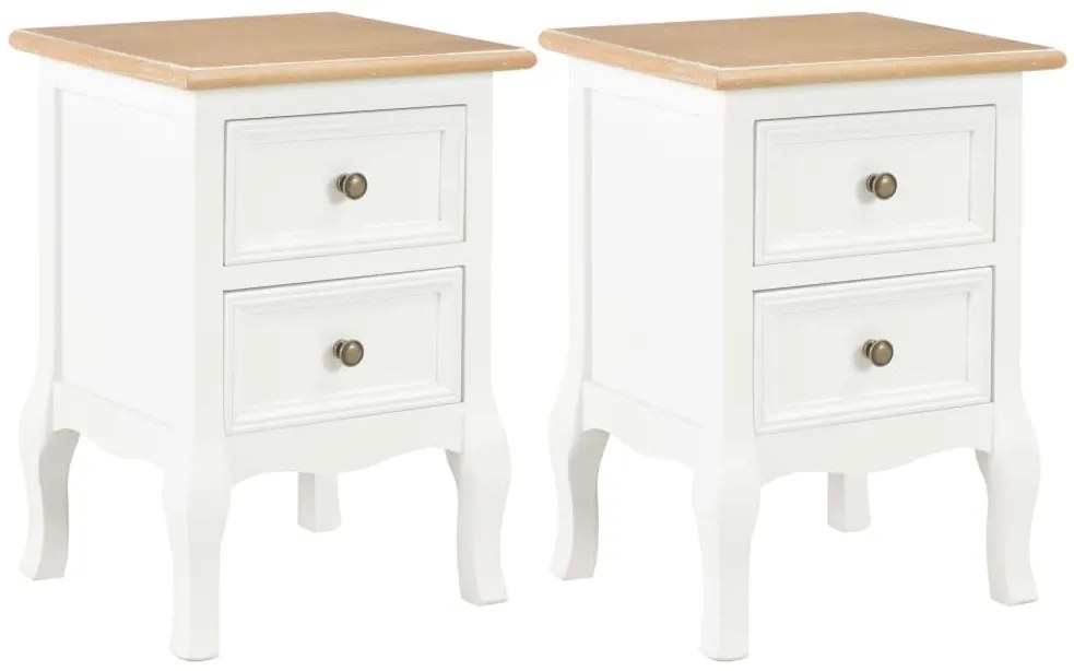 Mesa-de-cabeceira 2 pcs 35x30x49 cm MDF branco