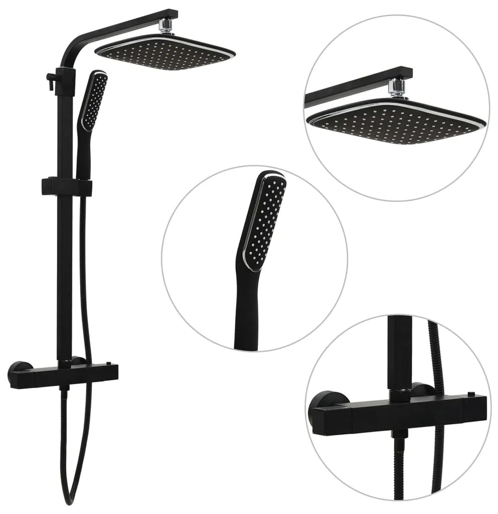 Conjunto duche dois chuveiros com misturadora e mangueira preto