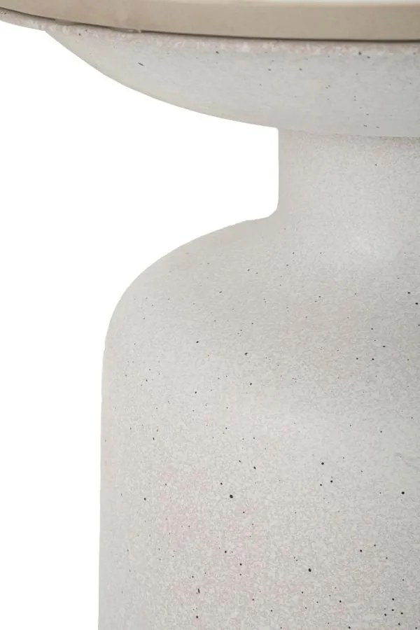 Mesa de Centro White Fush - Base de Ferro e Topo Cerâmico Branco - Ø 4