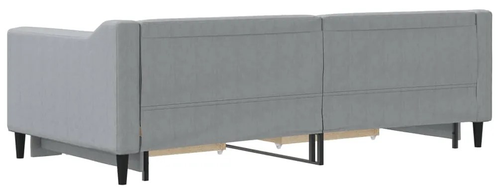 Sofá-cama c/ gavetão e gavetas 90x190 cm tecido cinzento-claro