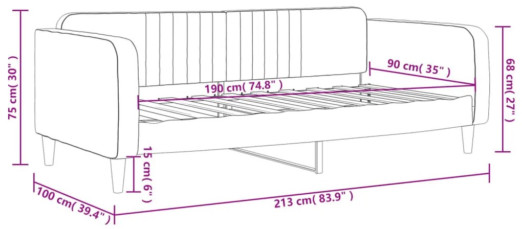 Sofá-cama 90x190 cm veludo preto