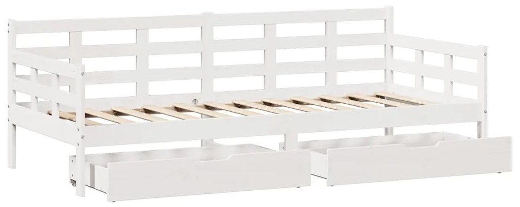 Sofá-cama com gavetas 80x200 cm madeira de pinho maciça