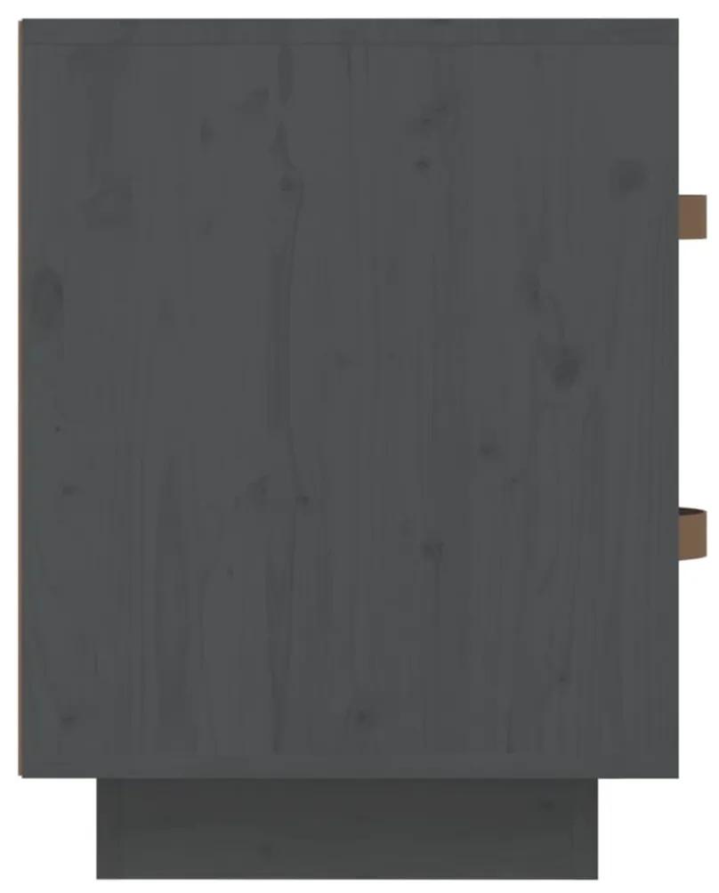 Mesas de cabeceira 2 pcs 40x34x45 cm pinho maciço cinza