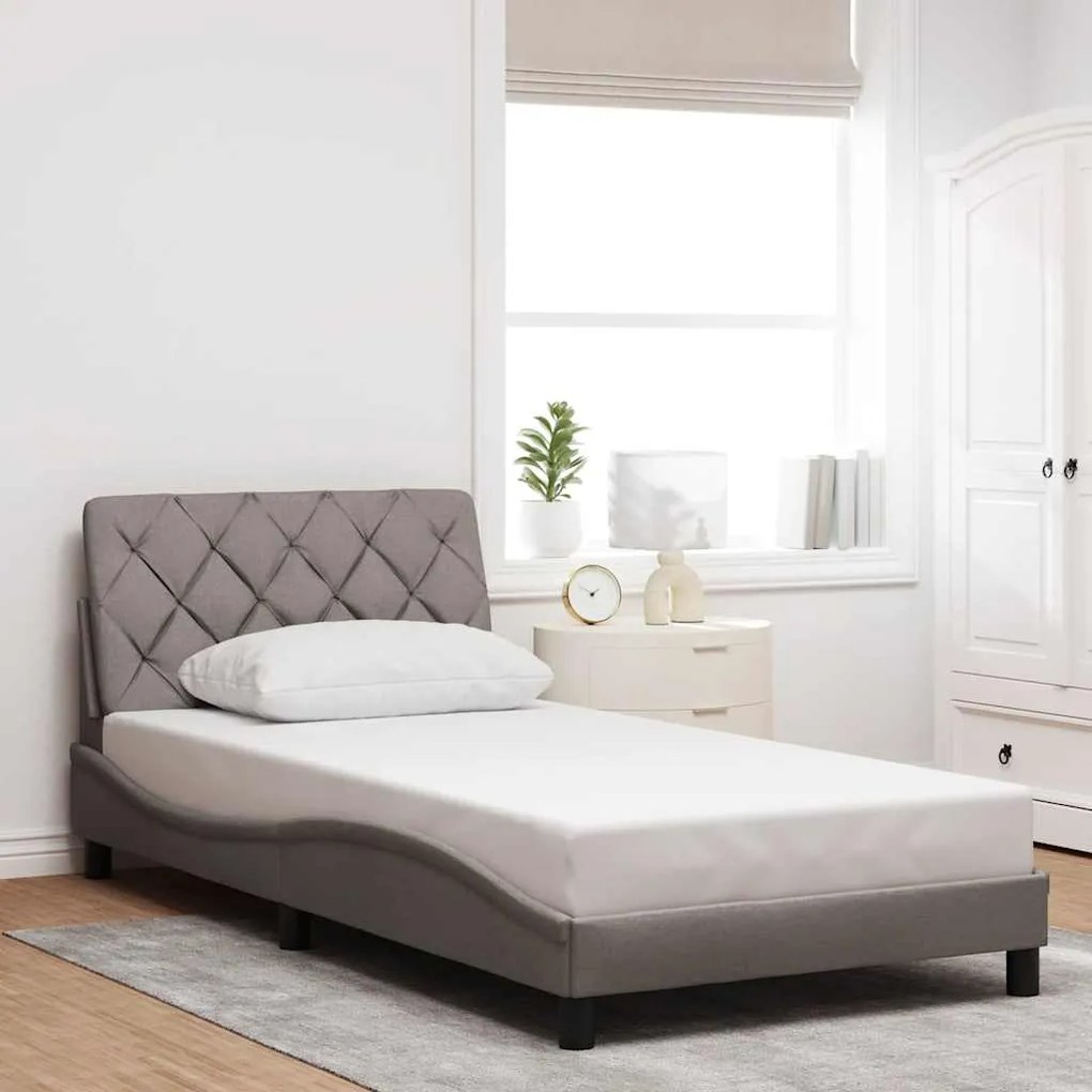 Estrutura cama com LED sem colchão 100x200 cm tecido