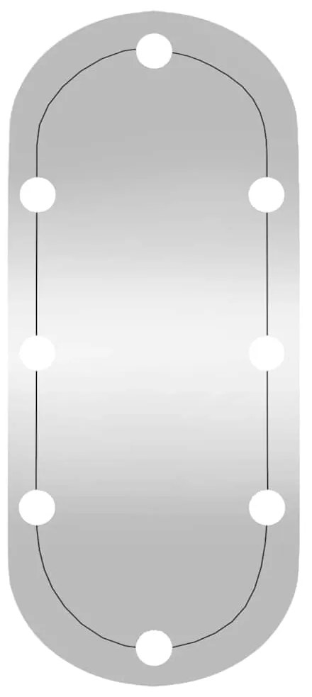 Espelho de parede oval com luzes LED 35x80 cm vidro