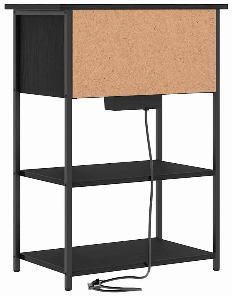 Armário de Cabeceira Carvalho preto 55 x 31 x 76 cm