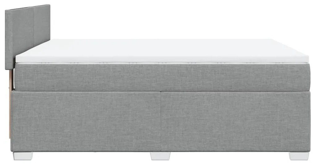 Cama com molas/colchão 140x190 cm tecido cinzento-claro