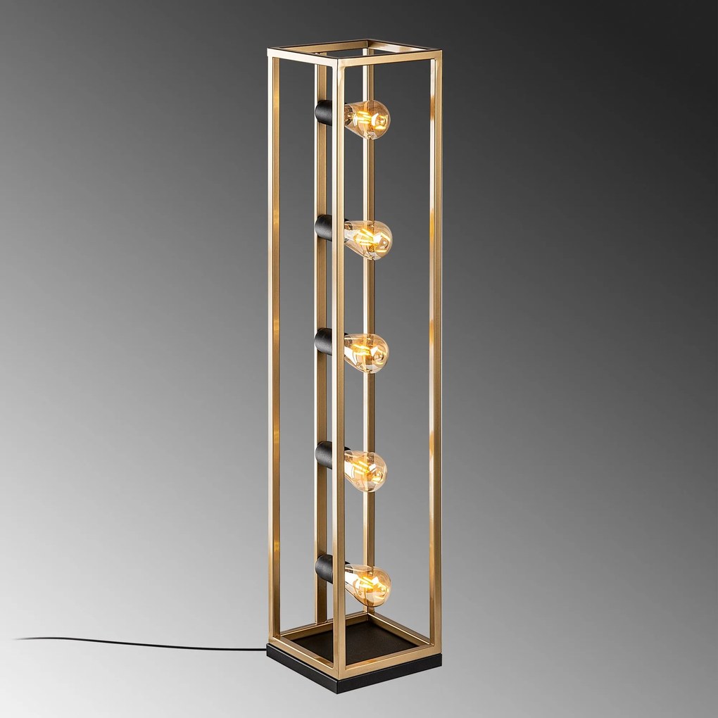 Candeeiro de Pé Kafes – Dourado – 21 x 21 x 102 cm