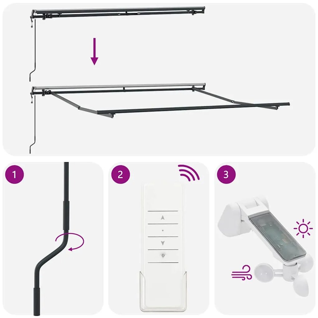 Tenda Retrátil Automática Amarela e Laranja 300x250 cm