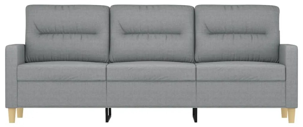 Sofá de 3 lugares 180 cm tecido cinza-claro