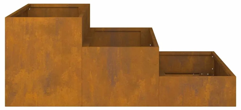 Vaso de Jardim 3 Camadas 90x90x35 cm Aço Enferrujado