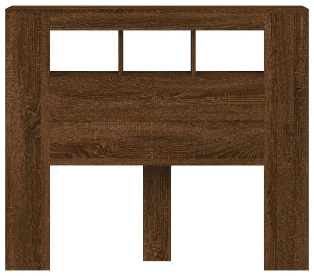 Cabeceira c/ LEDs 120x18,5x103,5 cm carvalho castanho