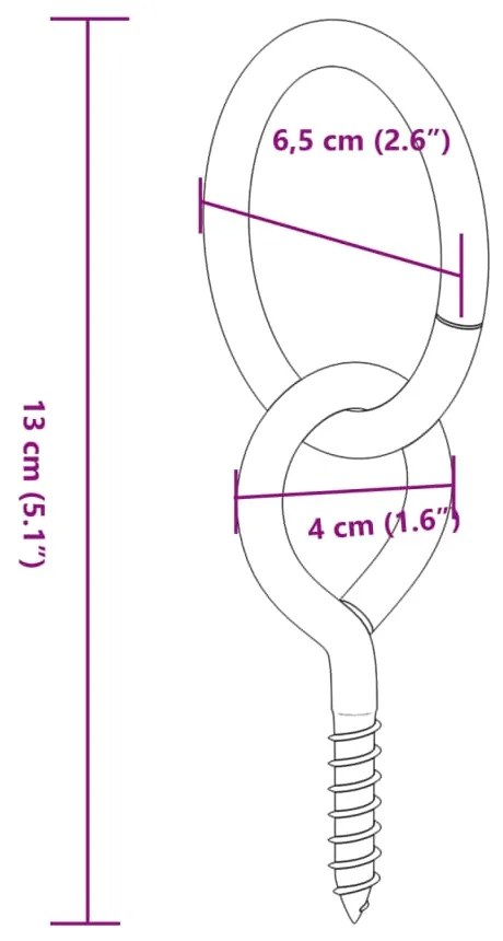 Anéis de engate com parafusos de olhal 3 pcs aço prateado