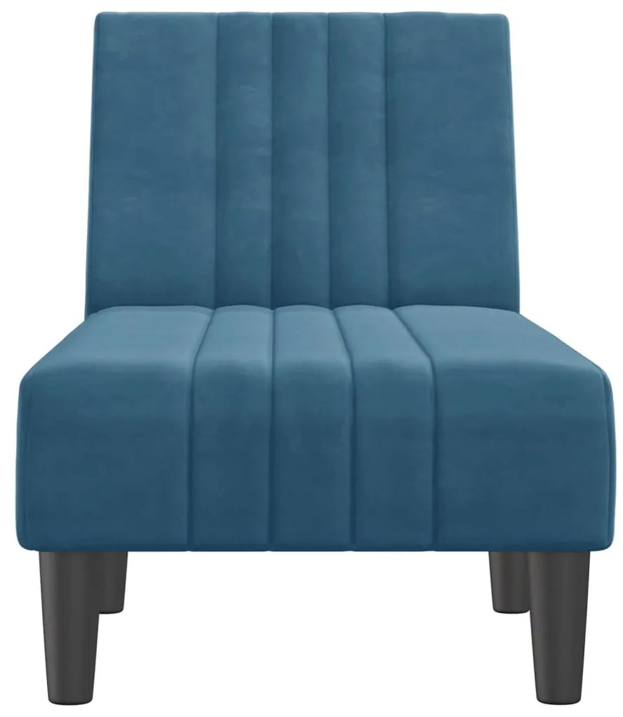 Chaise longue veludo azul