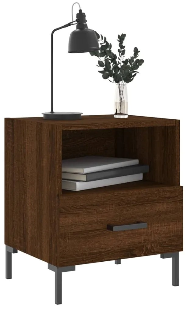 Mesa de cabeceira 2 pcs derivados de madeira carvalho castanho