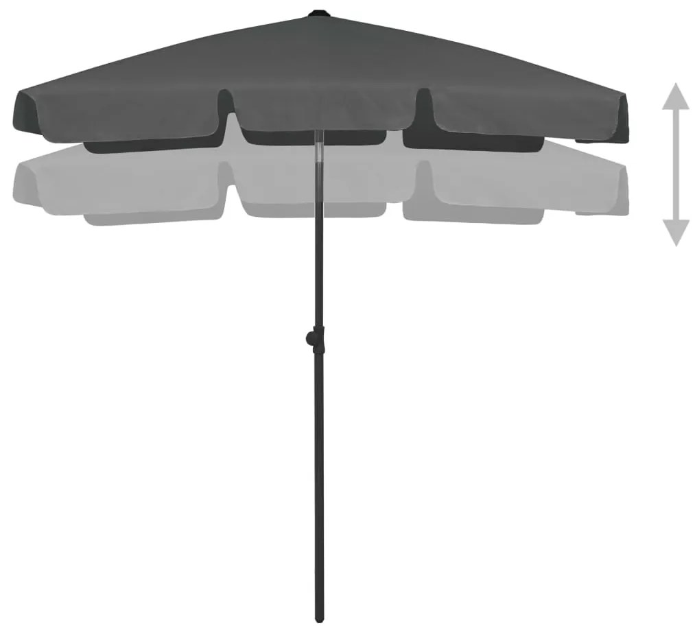 Guarda-sol de praia 180x120 cm antracite