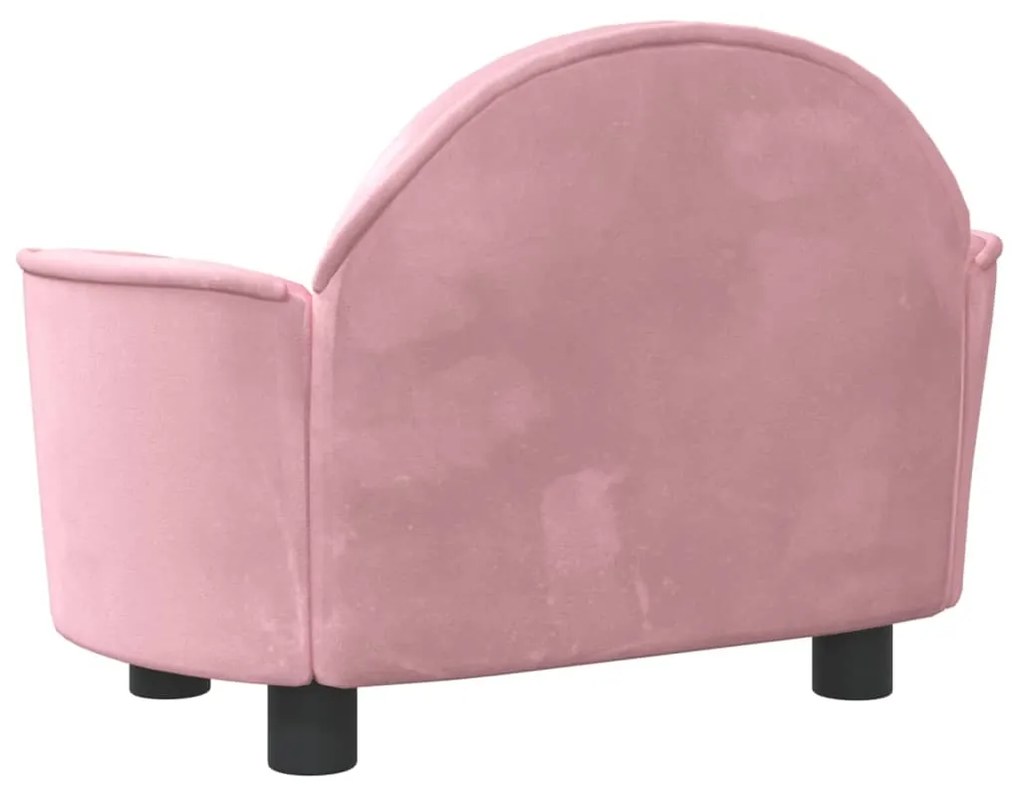 Cama para cães 66x40x45 cm veludo rosa