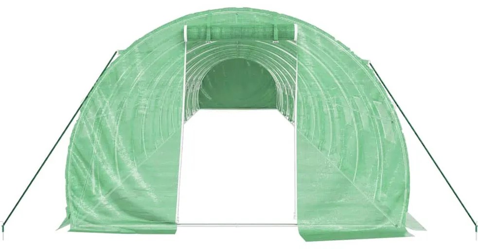 Estufa com estrutura de aço 48 m² 16x3x2 m verde