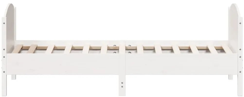 Cama sem colchão 75x190 cm madeira de pinho maciça branco