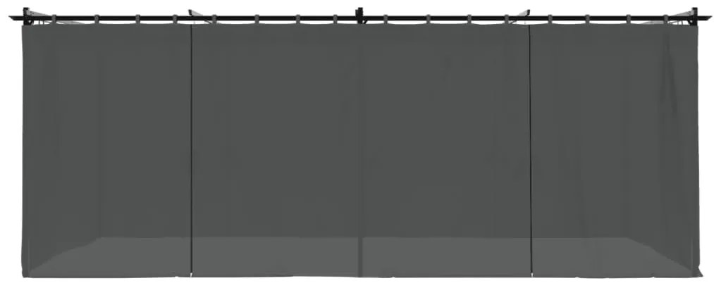 Gazebo com cortinas 6x3 m aço antracite