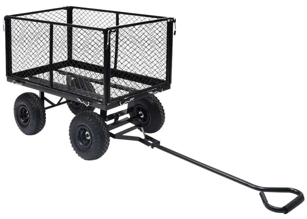 92582 vidaXL Carrinho de mão para jardim 350 kg preto