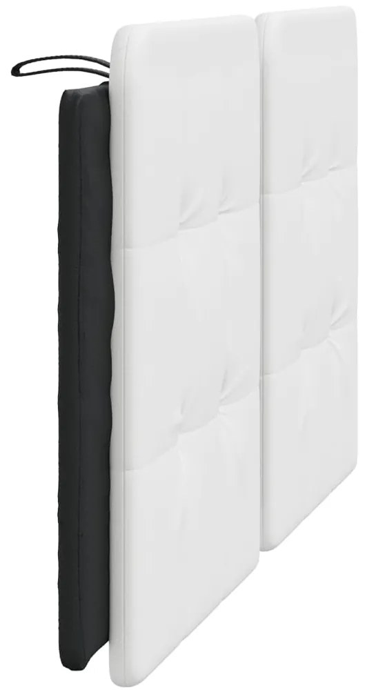 Almofadão de cabeceira 160 cm couro artificial branco e preto