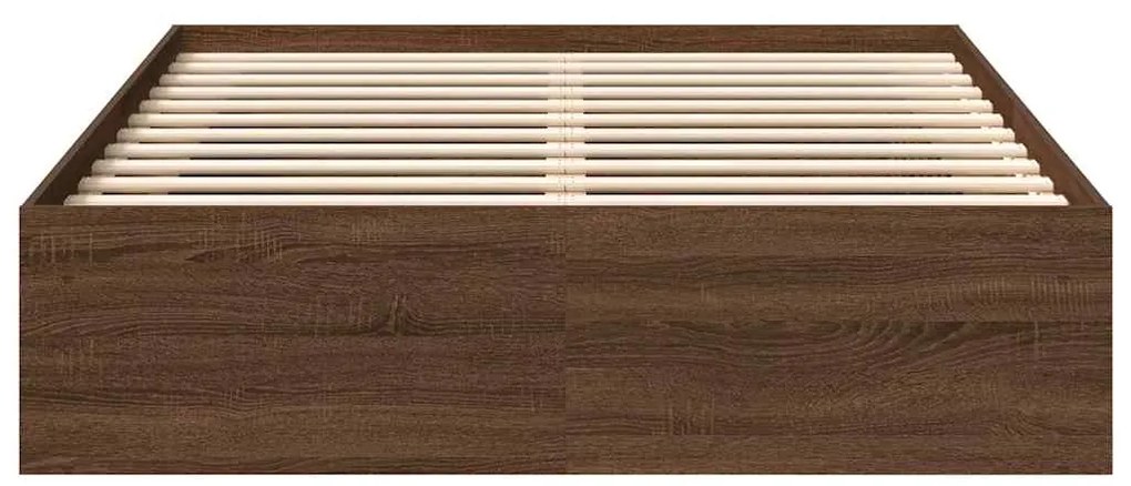 Estrutura de cama de casal pequena 120x190 cm carvalho castanho