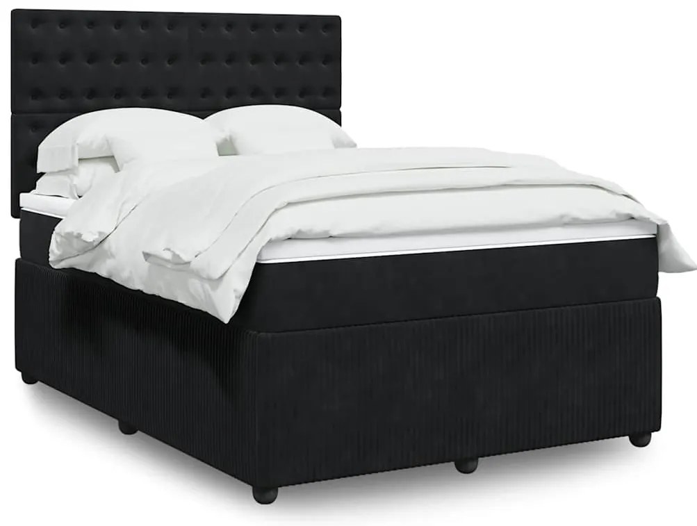 Cama com molas/colchão 160x200 cm veludo preto