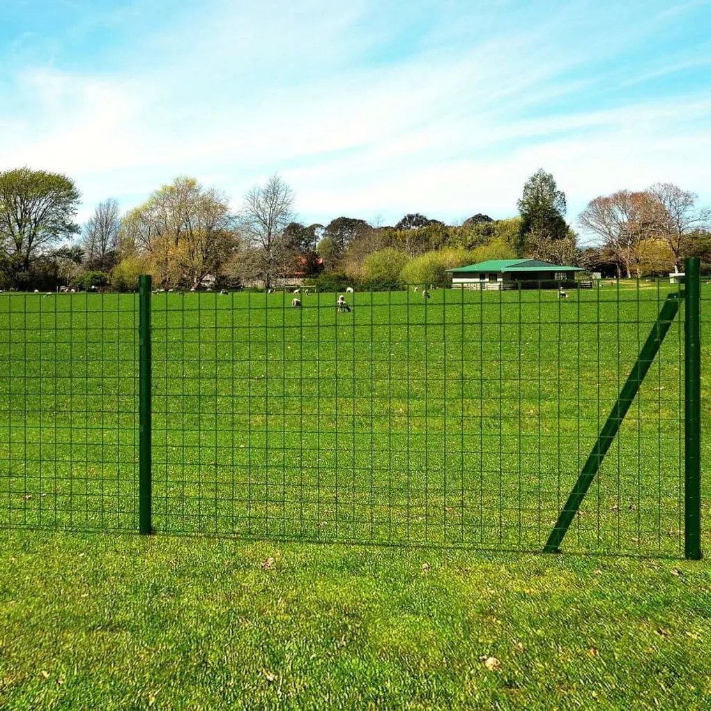 Cerca 25x1,7 m aço verde