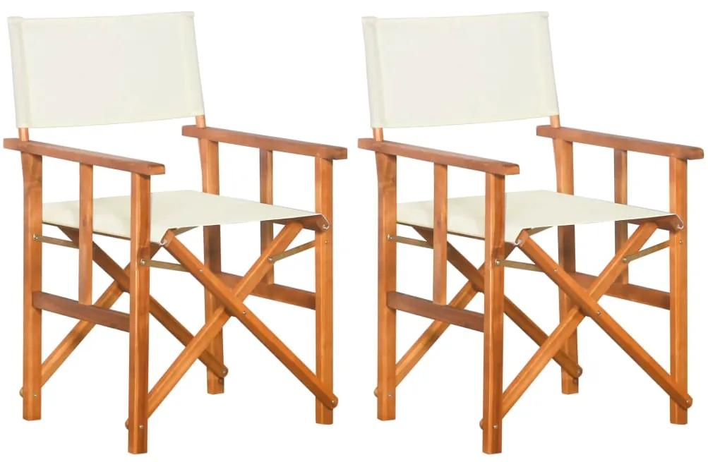 45946 vidaXL Cadeiras de realizador 2 pcs madeira de acácia sólida
