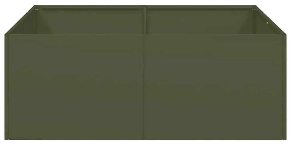 Vaso/floreira 80x80x30 cm aço verde azeitona