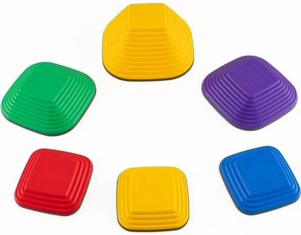 Conjunto de 6 pedras de equilíbrio para crianças, pedras empilháveis antiderrapantes Multicolor