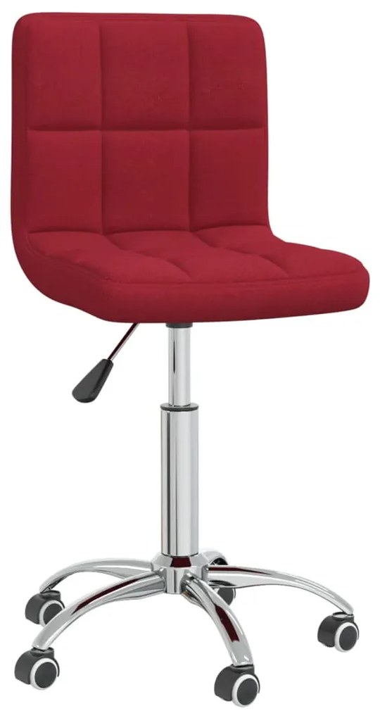 vidaXL Cadeira de jantar giratória tecido vermelho tinto