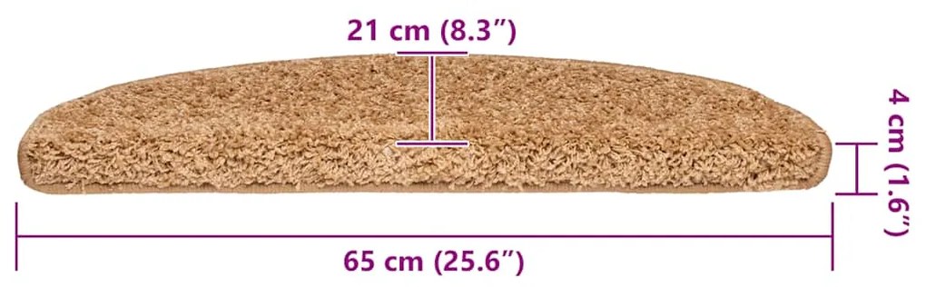Tapetes de escada 30 pcs 65x21x4 cm bege