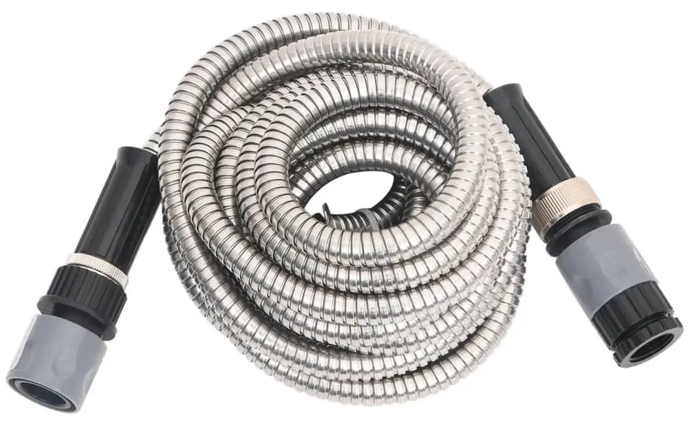 Mangueira jardim c/ pulverizador 0,6" 30 m aço inox. prateado