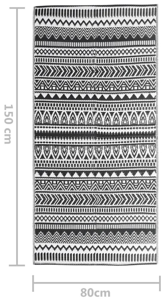 Tapete de exterior 80x150 cm ARAKIL PP preto