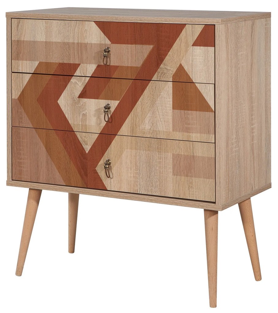 Cómoda City Trio – Multicolor – 80 cm x 89 cm x 40 cm