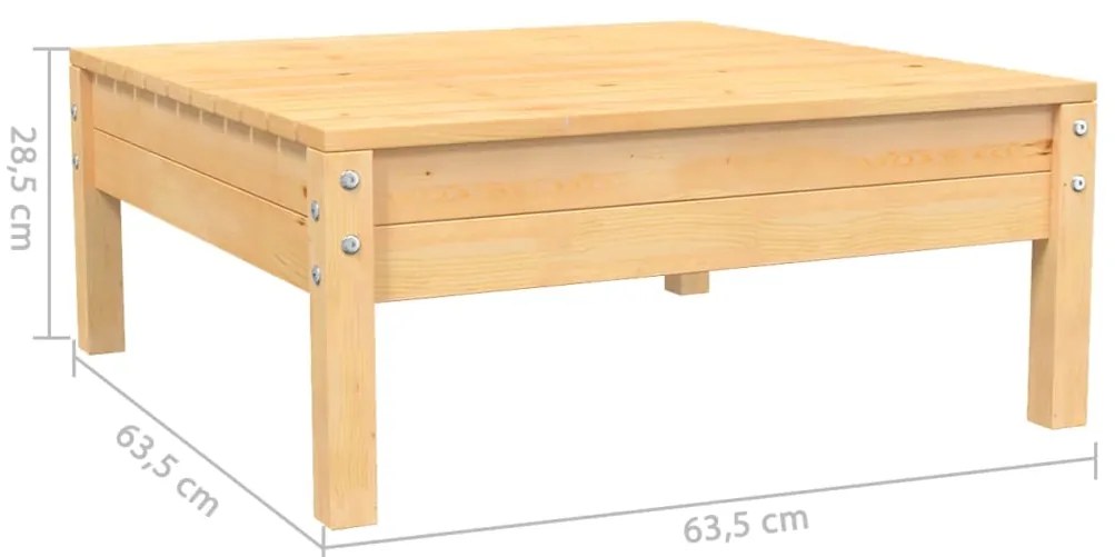 3 pcs conjunto lounge jardim c/ almofadões creme pinho maciço
