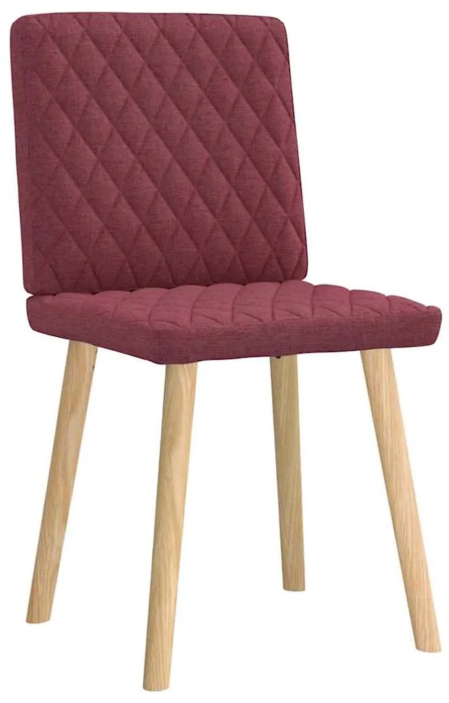 Cadeiras de jantar 2 pcs tecido vermelho tinto
