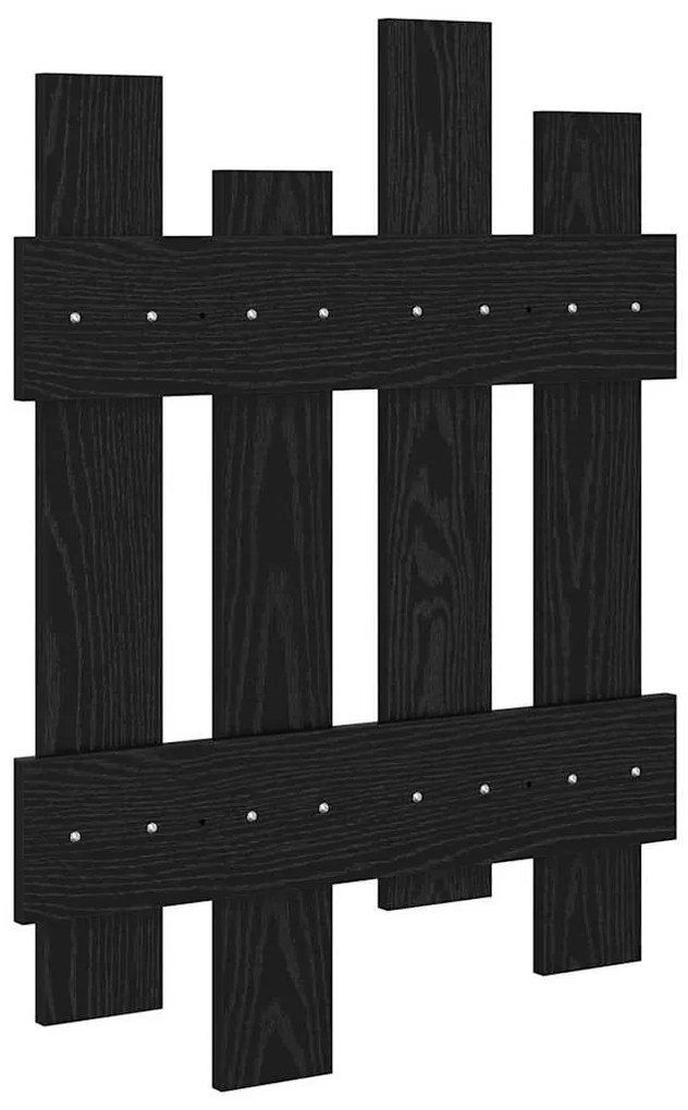 Cabideiro de Parede Carvalho Preto 60 x 3 x 82 cm